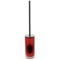 Toilet Brush Holder, Red, Glass and Polished Chrome Steel